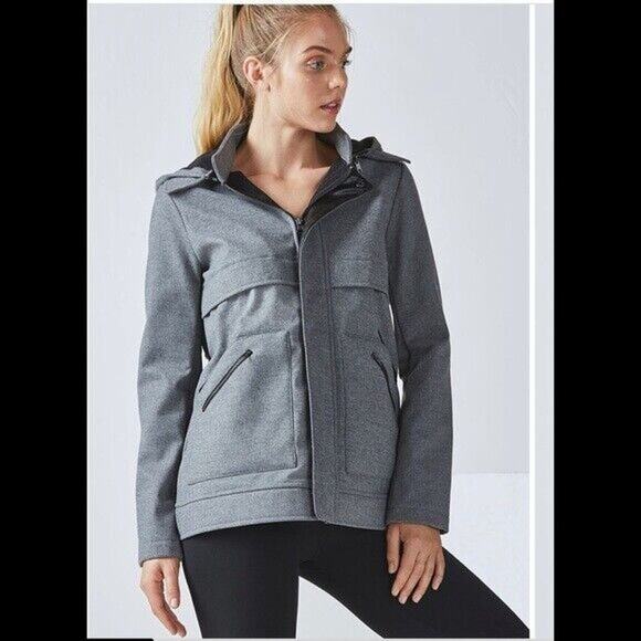FABLETICS Grey Pella Coat Hooded EUC Sz Small - Picture 1 of 4